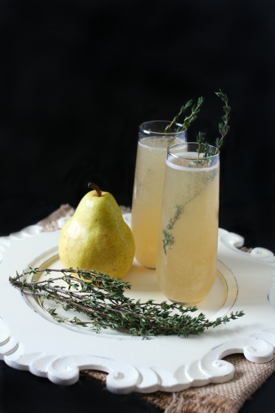  Sparkling Pear & Thyme Cocktail